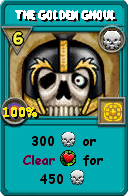 Wizard101 Death spell card: The Golden Ghoul, Spell ID 13389