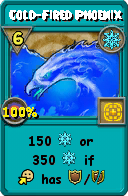 Wizard101 Ice spell card: Cold-Fired Phoenix, Spell ID 13390