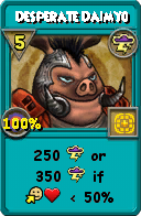 Wizard101 Storm spell card: Desperate Daimyo, Spell ID 13391