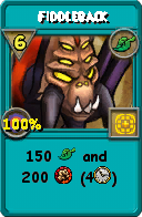 Wizard101 Life spell card: Fiddleback, Spell ID 13392