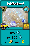 Wizard101 Ice spell card: Sudden Snow, Spell ID 13395