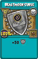 Wizard101 Death spell card: Beastmoon Curse, Spell ID 13398