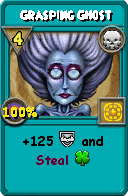 Wizard101 Death spell card: Grasping Ghost, Spell ID 13400