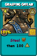 Wizard101 Myth spell card: Grasping Ghilan, Spell ID 13405