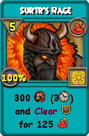 Wizard101 Fire spell card: Surtr's Rage, Spell ID 13406