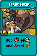 Wizard101 Myth spell card: Flank Sweep, Spell ID 13409