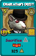 Wizard101 Myth spell card: Charlatan's Deceit, Spell ID 13413