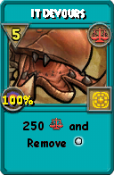 Wizard101 Balance spell card: It Devours, Spell ID 13417