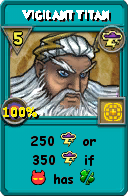 Wizard101 Storm spell card: Vigilant Titan, Spell ID 13420