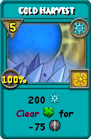 Wizard101 Ice spell card: Cold Harvest, Spell ID 13422