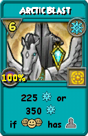 Wizard101 Ice spell card: Arctic Blast, Spell ID 13428