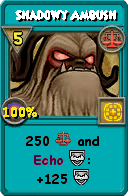 Wizard101 Balance spell card: Shadowy Ambush, Spell ID 13430