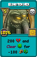 Wizard101 Death spell card: Eldritch Hex, Spell ID 13437