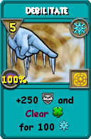 Wizard101 Ice spell card: Debilitate, Spell ID 13441