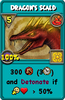 Wizard101 Fire spell card: Dragon's Scald, Spell ID 13443