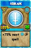 Wizard101 Ice spell card: Iceblade, Spell ID 13445