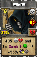 Wizard101 Death spell card: Wraith, Spell ID 13449
