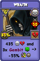Wizard101 Death spell card: Wraith, Spell ID 13449