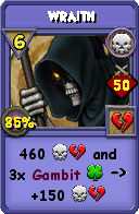 Wizard101 Death spell card: Wraith, Spell ID 13450