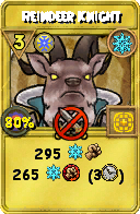 Wizard101 Ice spell card: Reindeer Knight, Spell ID 13455
