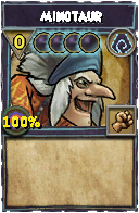 Wizard101 Shadow spell card: Minotaur, Spell ID 13469