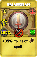 Wizard101 Balance spell card: Balanceblade, Spell ID 13476
