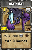 Wizard101 Death spell card: Death Bat, Spell ID 13481