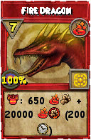 Wizard101 Fire spell card: Fire Dragon, Spell ID 13490