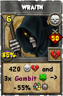 Wizard101 Death spell card: Wraith, Spell ID 13496