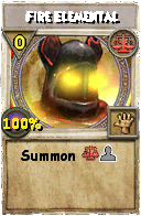 Wizard101 Balance spell card: Fire Elemental, Spell ID 13499