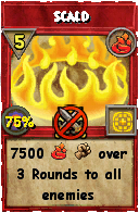 Wizard101 Fire spell card: Scald, Spell ID 13501
