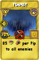 Wizard101 Storm spell card: Tempest, Spell ID 13507