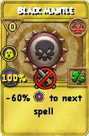 Wizard101 Balance spell card: Black Mantle, Spell ID 13511