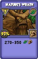Wizard101 Life spell card: Nature's Wrath, Spell ID 13518