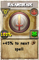 Wizard101 Balance spell card: Balanceblade, Spell ID 13525