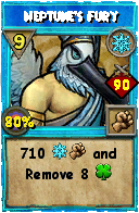 Wizard101 Ice spell card: Neptune's Fury, Spell ID 13530
