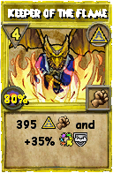 Wizard101 Myth spell card: Keeper of the Flame, Spell ID 13545