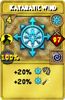 Wizard101 Ice spell card: Katabatic Wind, Spell ID 13561