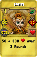 Wizard101 Life spell card: Sprite, Spell ID 13562