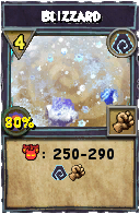 Wizard101 Shadow spell card: Blizzard, Spell ID 13574