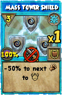 Wizard101 Ice spell card: Mass Tower Shield, Spell ID 13575