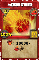 Wizard101 Fire spell card: Meteor Strike, Spell ID 13576
