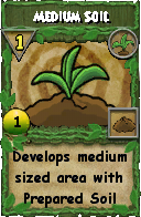Wizard101 Gardening spell card: Medium Soil, Spell ID 13577