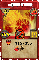 Wizard101 Fire spell card: Meteor Strike, Spell ID 13579