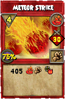 Wizard101 Fire spell card: Meteor Strike, Spell ID 13580