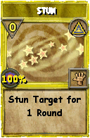 Wizard101 Myth spell card: Stun, Spell ID 13581