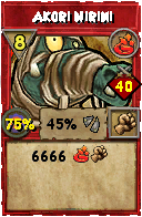 Wizard101 Fire spell card: Akori Nirini, Spell ID 13583