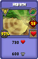 Wizard101 Life spell card: Rebirth, Spell ID 13585