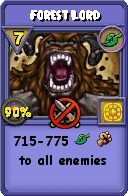 Wizard101 Life spell card: Forest Lord, Spell ID 13590