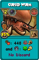 Wizard101 Balance spell card: Cursed Wurm, Spell ID 13605